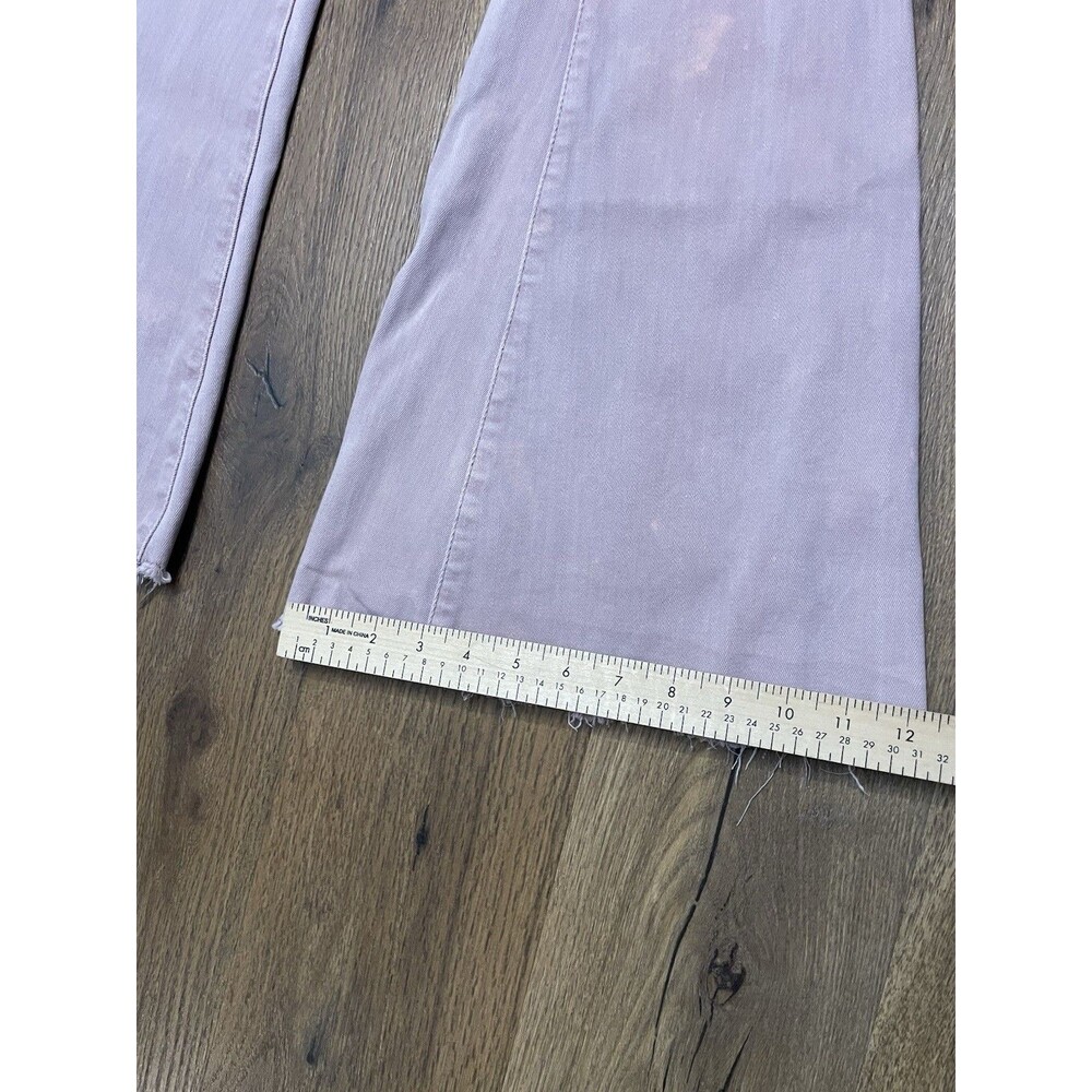 Altar'd State Women's Raw Hem Rose Pink Acid Wash Flare Jeans - Size 24 - Picture 6 of 8